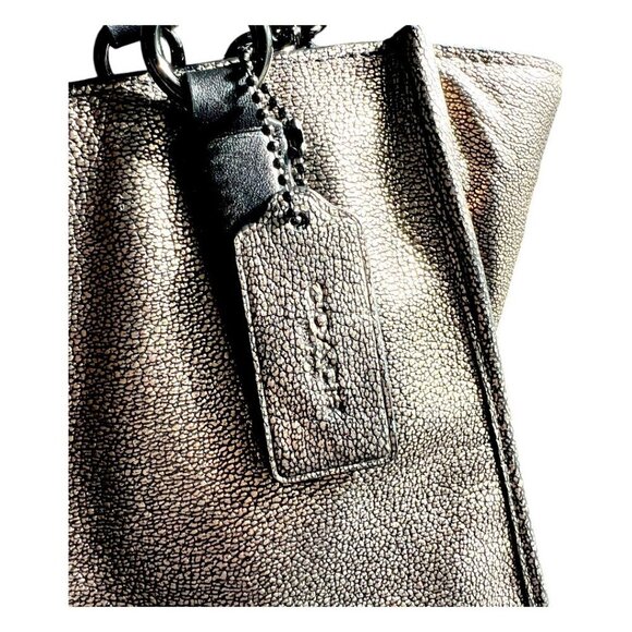 Coach Crosby Bronze Gold Pebbled Leather Purse Handbag Crossbody Strap Authentic - Picture 3 of 15